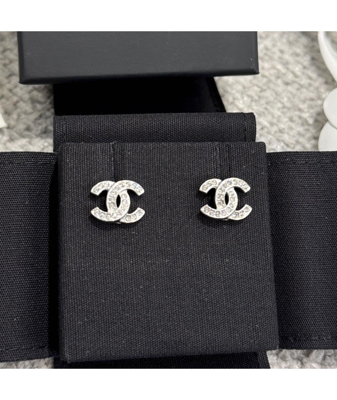 CHANEL Серебряные металлические серьги, фото 6