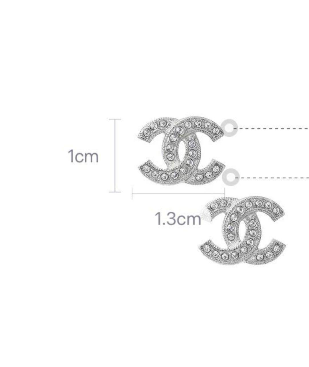 CHANEL Серебряные металлические серьги, фото 2