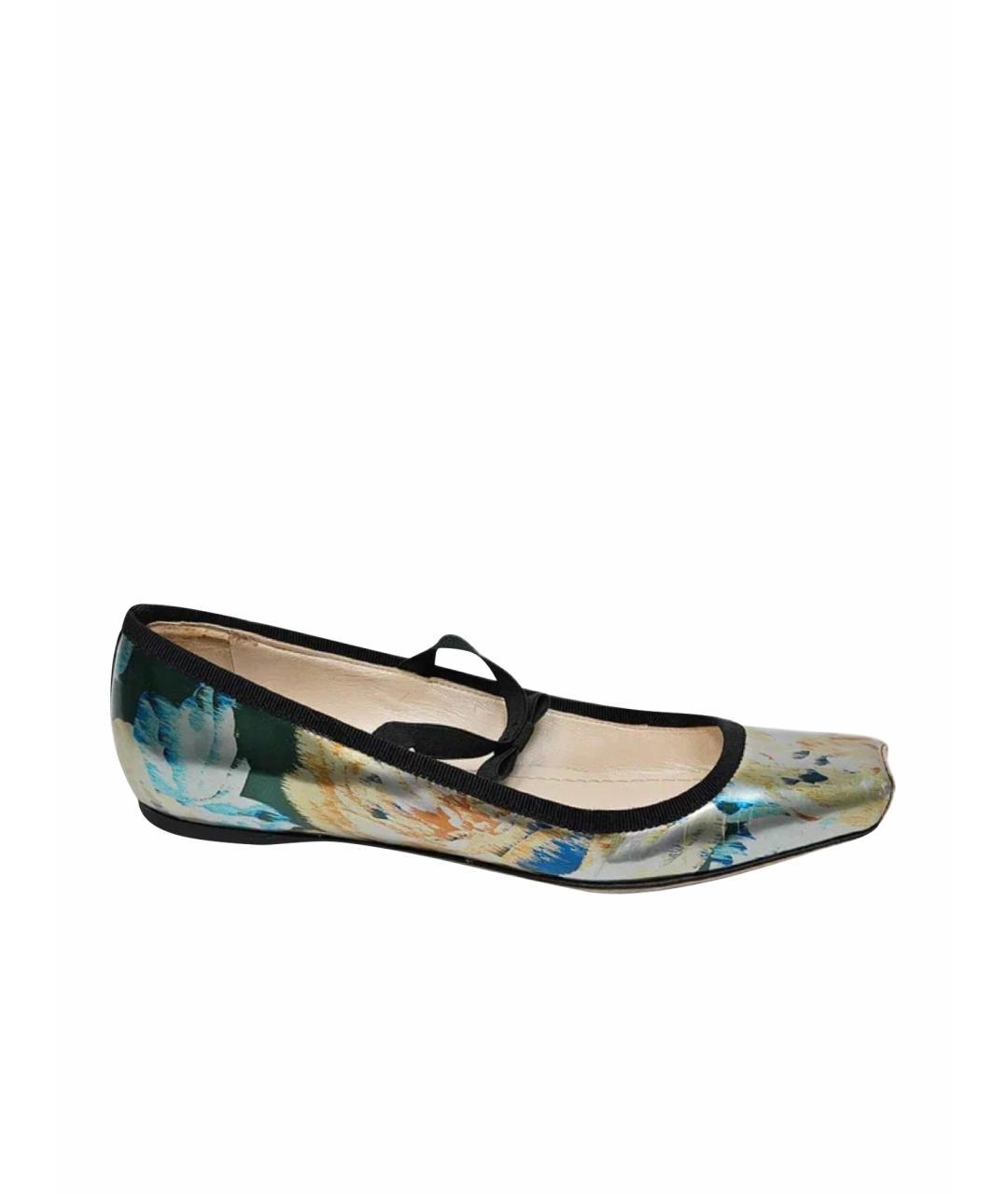 CHRISTIAN DIOR Мульти балетки из лакированной кожи, фото 1