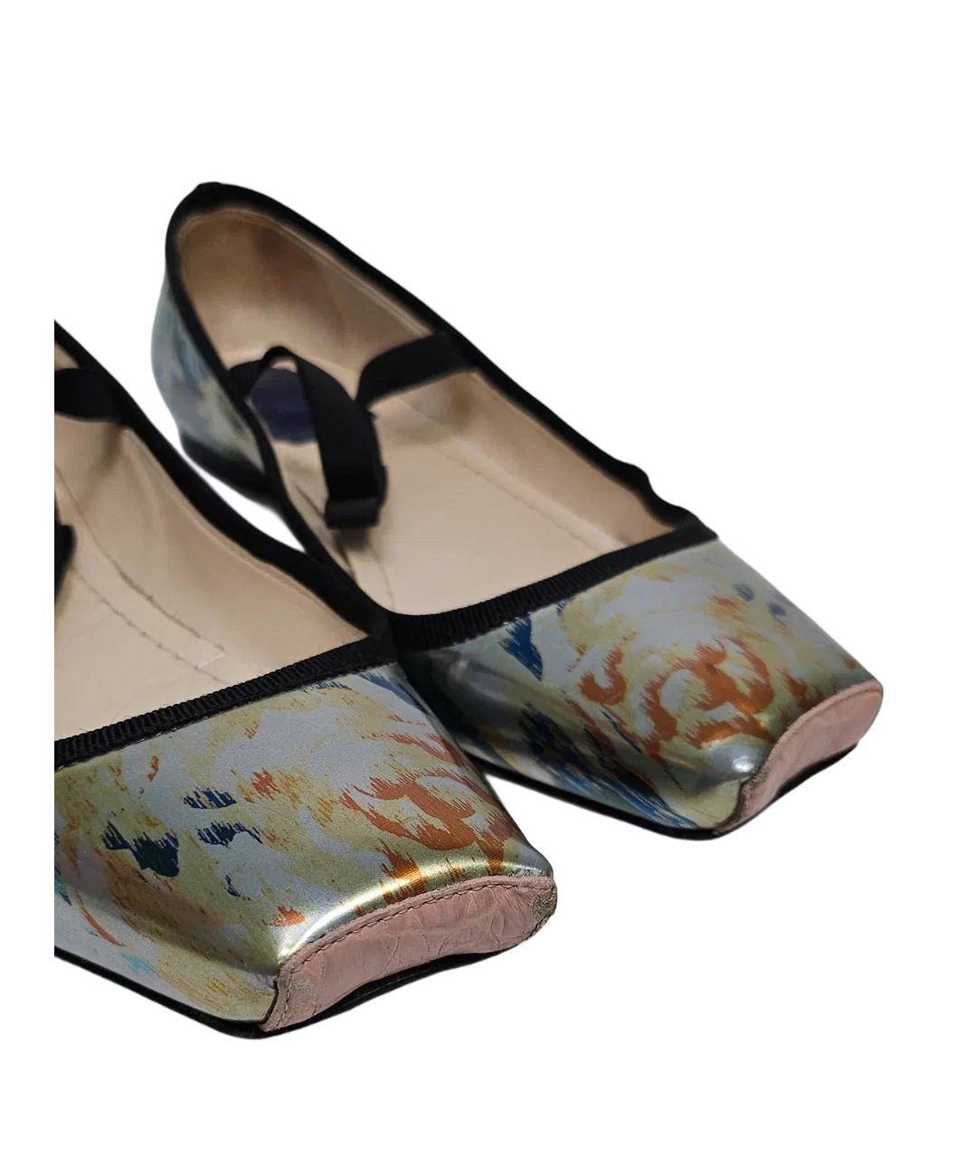 CHRISTIAN DIOR Мульти балетки из лакированной кожи, фото 5