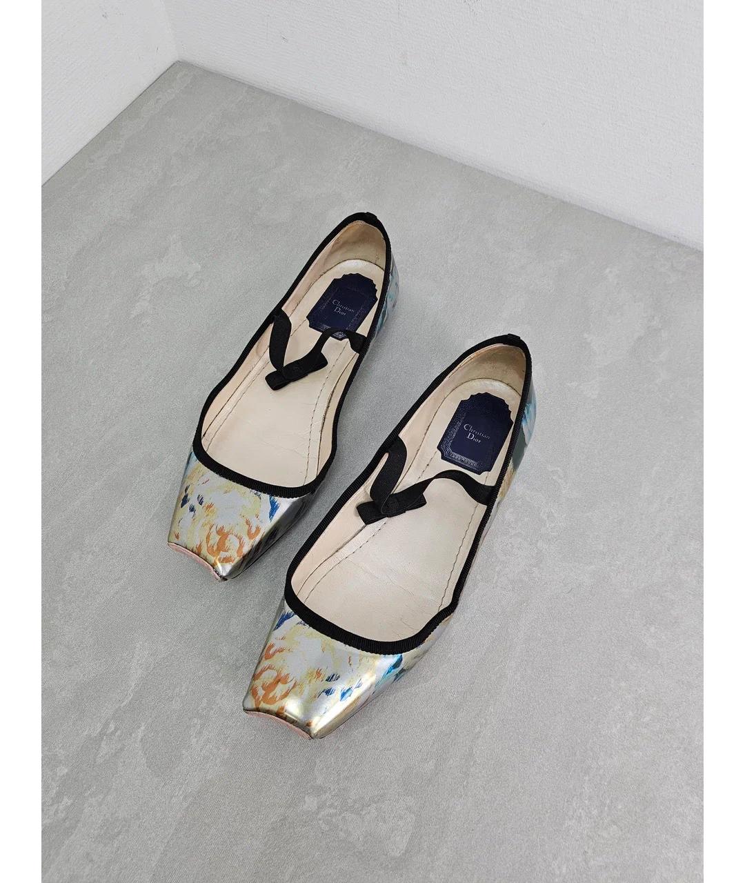 CHRISTIAN DIOR Мульти балетки из лакированной кожи, фото 7