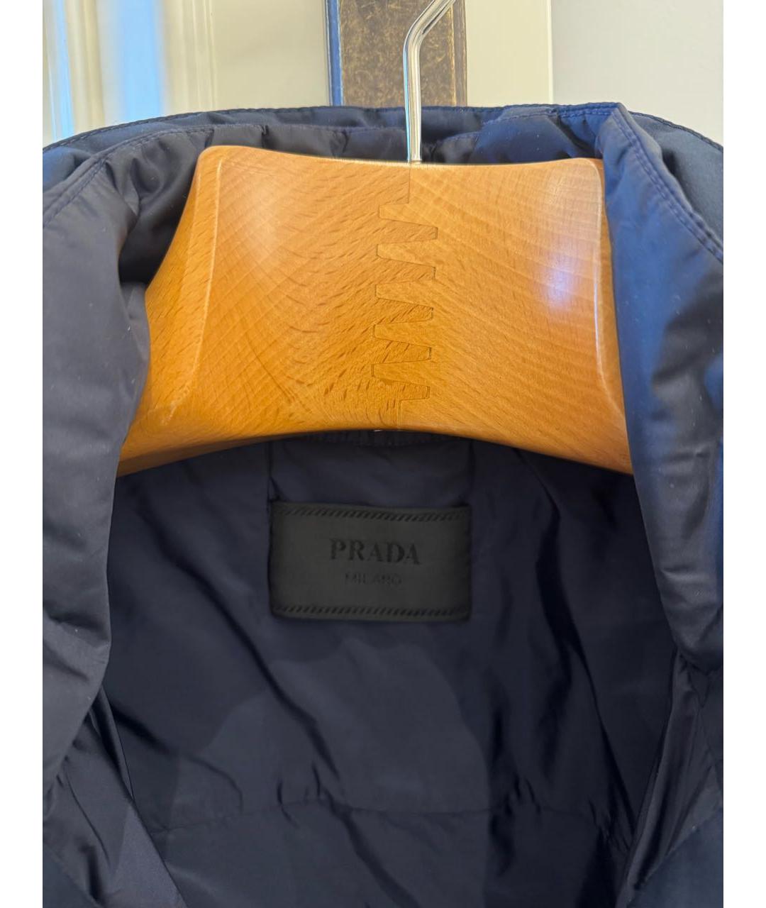 PRADA Темно-синяя полиамидовая куртка, фото 3