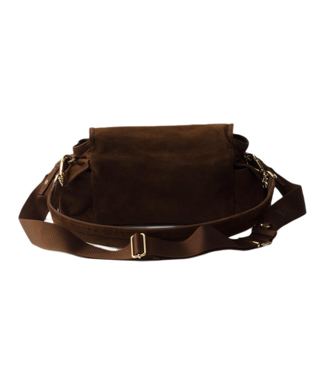 PRADA Коричневая замшевая сумка через плечо, фото 4