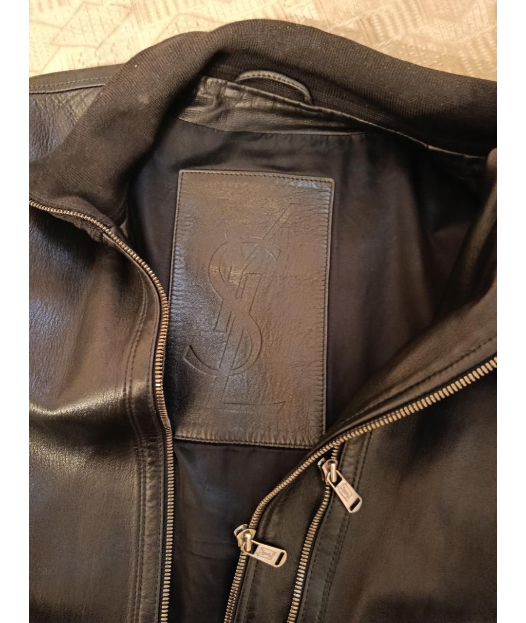 SAINT LAURENT Черная кожаная куртка, фото 5