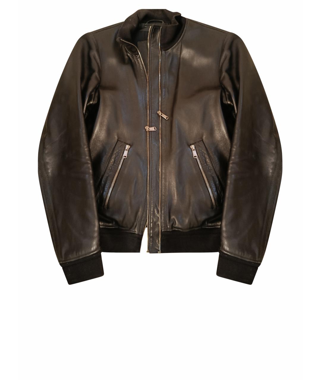 SAINT LAURENT Черная кожаная куртка, фото 1