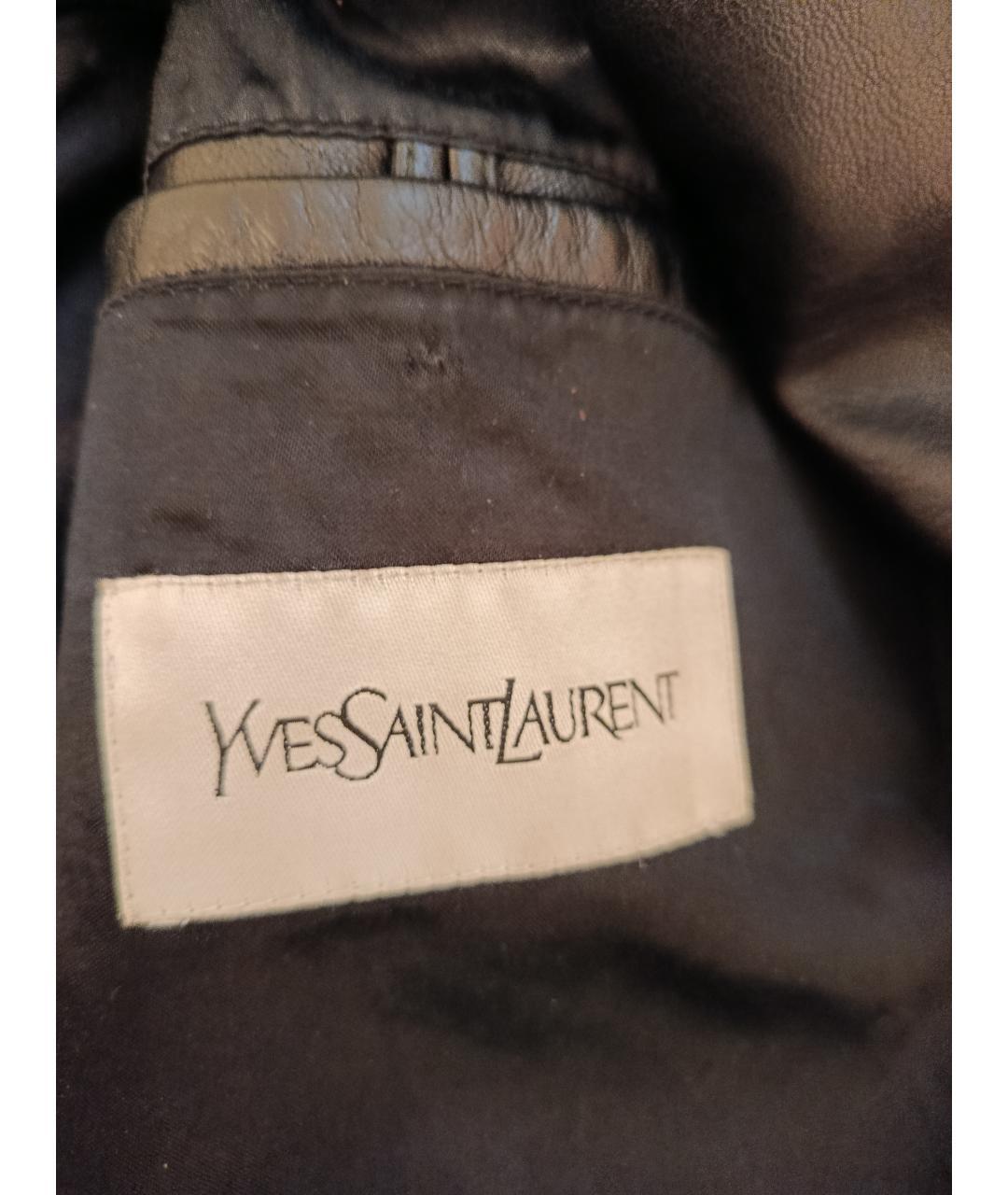 SAINT LAURENT Черная кожаная куртка, фото 3