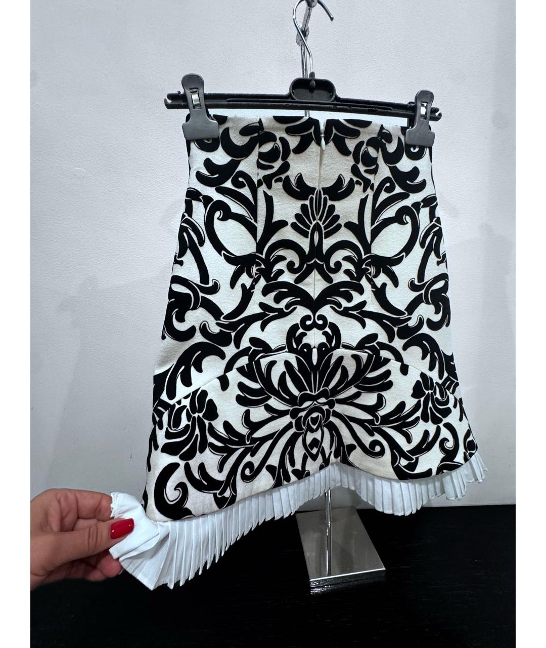 ALEXANDER MCQUEEN Белая шерстяная юбка мини, фото 2