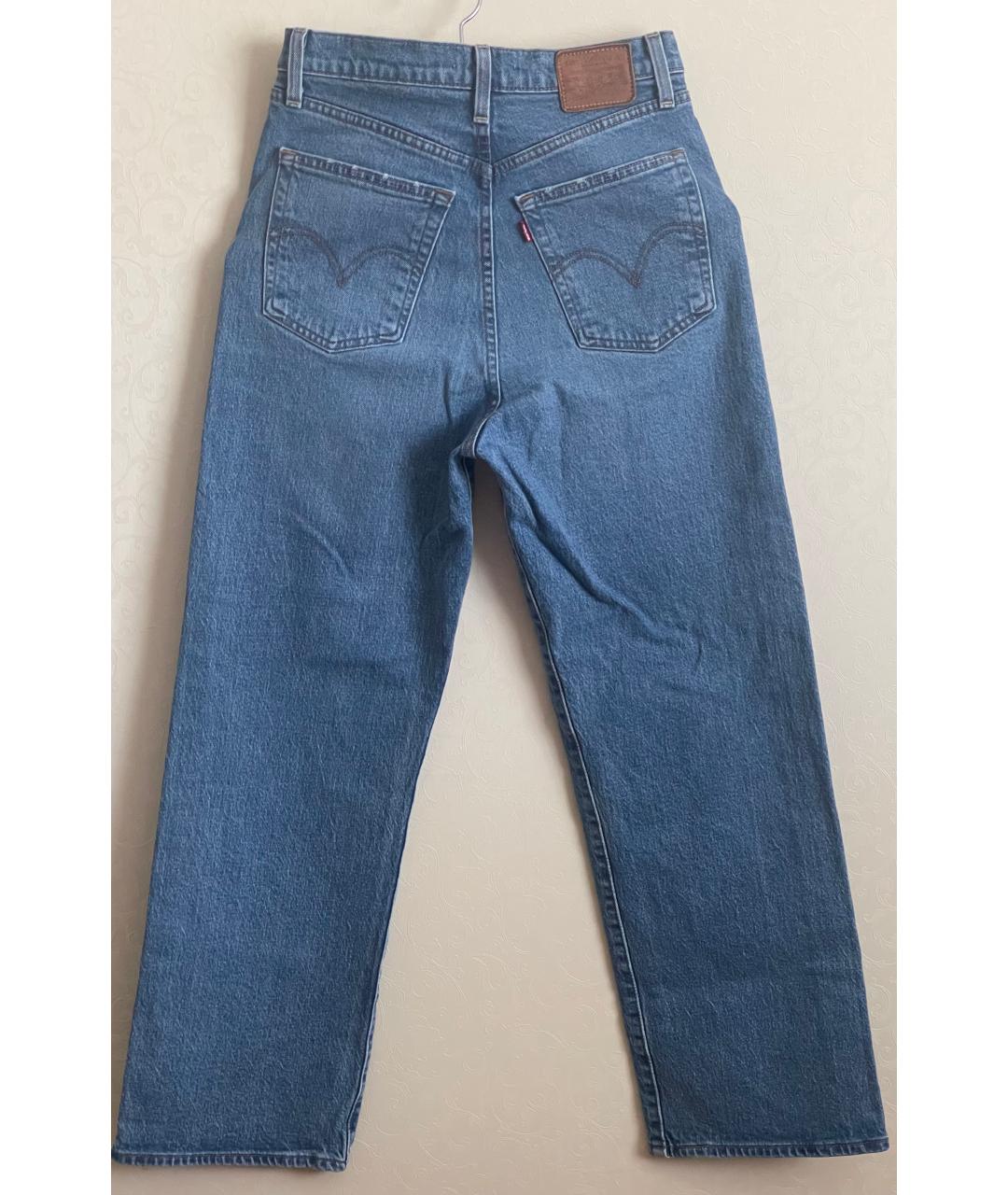LEVI'S Синие хлопковые прямые джинсы, фото 3