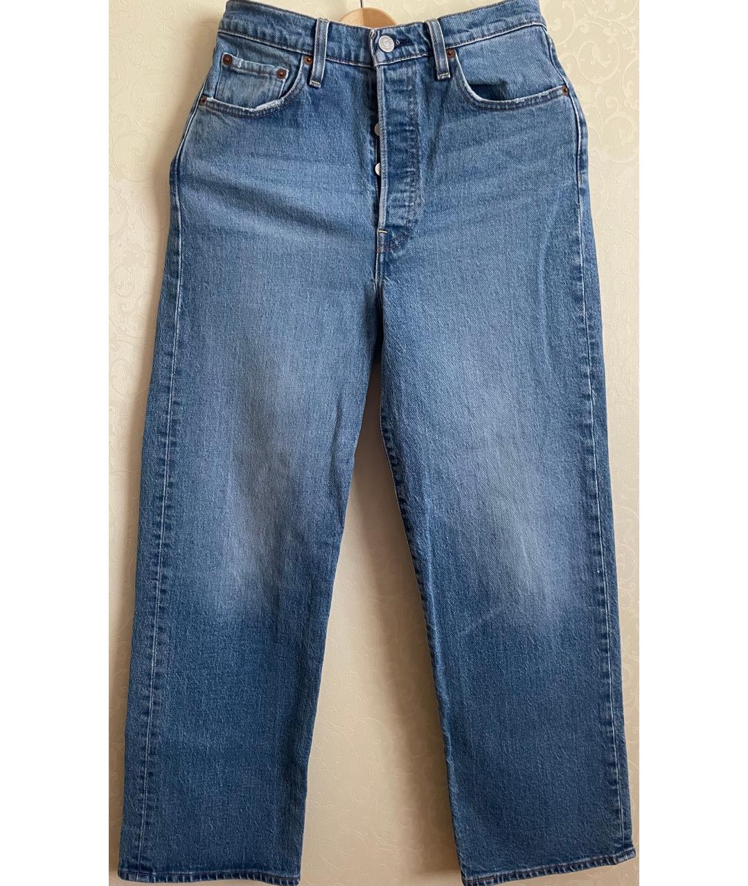 LEVI'S Синие хлопковые прямые джинсы, фото 4