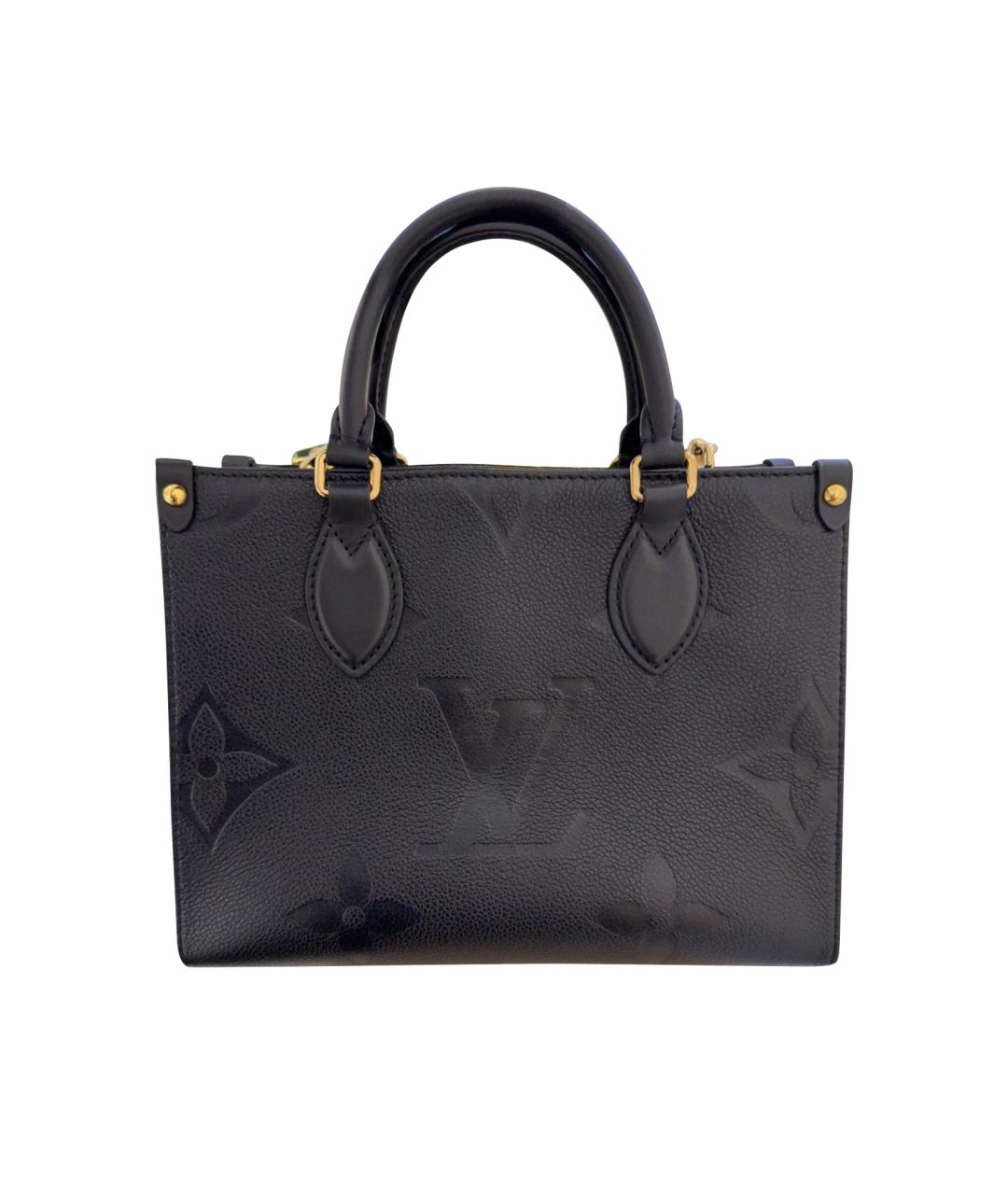 LOUIS VUITTON Черная кожаная сумка с короткими ручками, фото 1