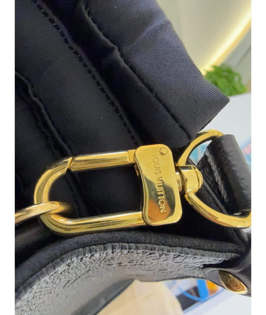 LOUIS VUITTON Черная кожаная сумка с короткими ручками, фото 7