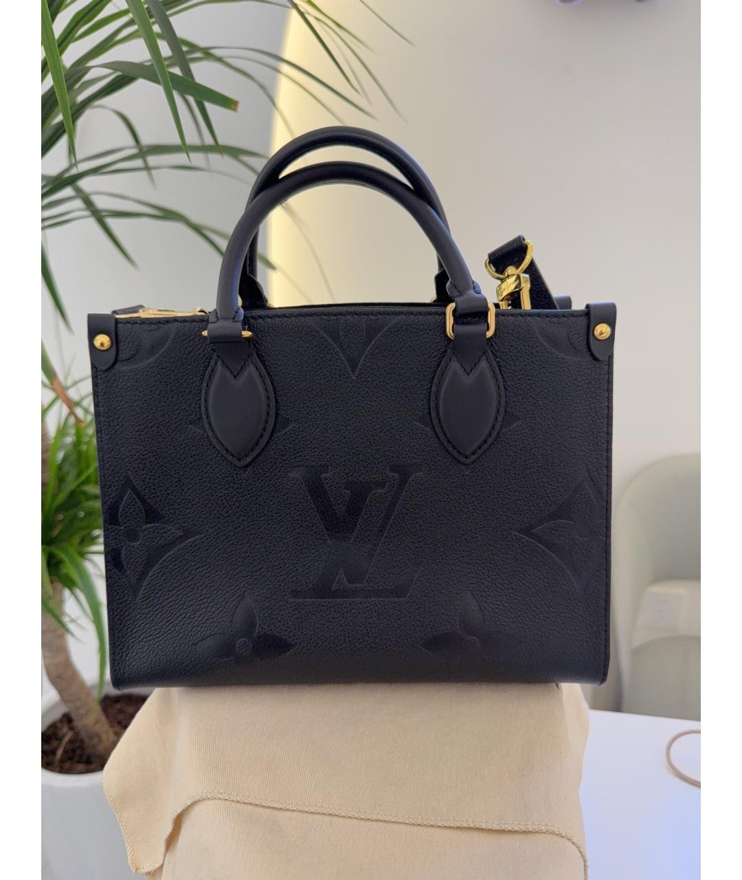 LOUIS VUITTON Черная кожаная сумка с короткими ручками, фото 2