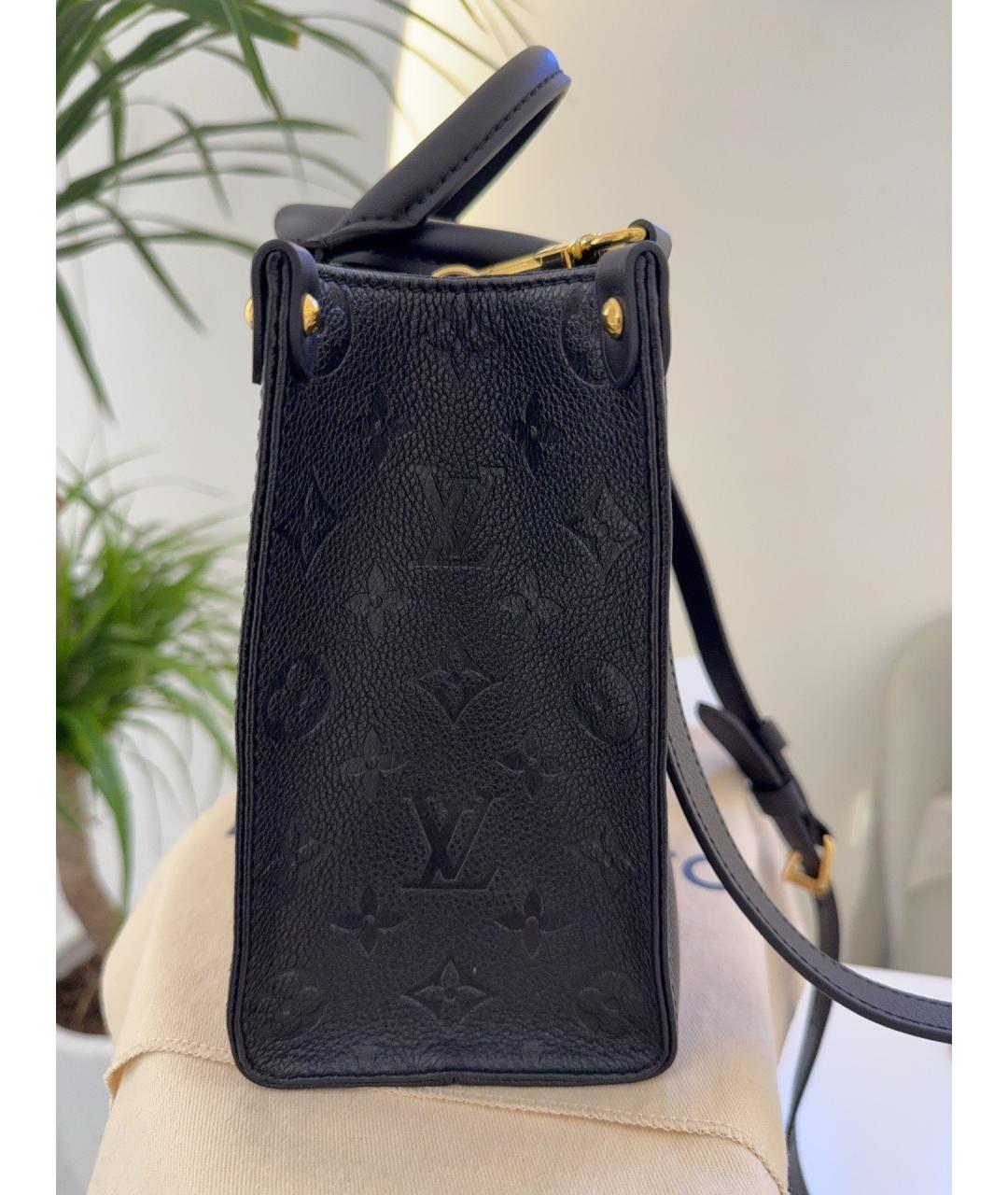 LOUIS VUITTON Черная кожаная сумка с короткими ручками, фото 5