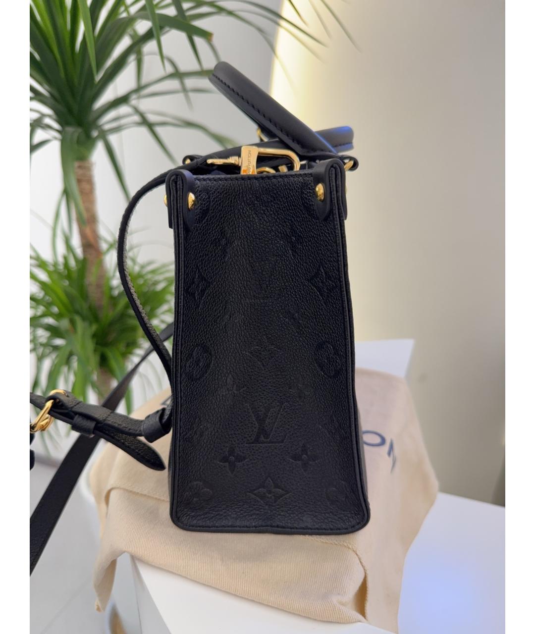 LOUIS VUITTON Черная кожаная сумка с короткими ручками, фото 4