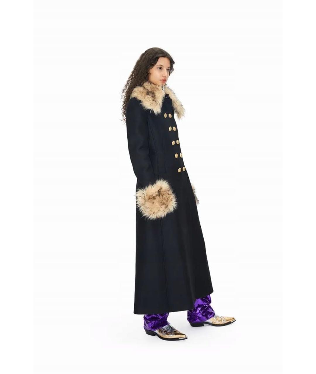 PACO RABANNE Черная шерстяная дубленка, фото 5