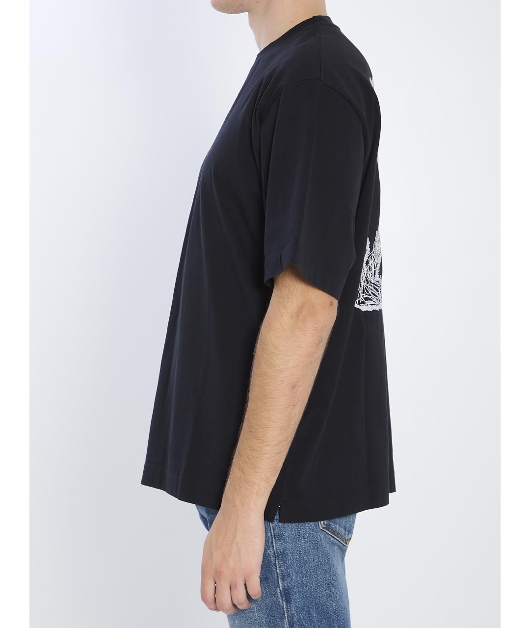 OFF-WHITE Черная хлопковая футболка, фото 2