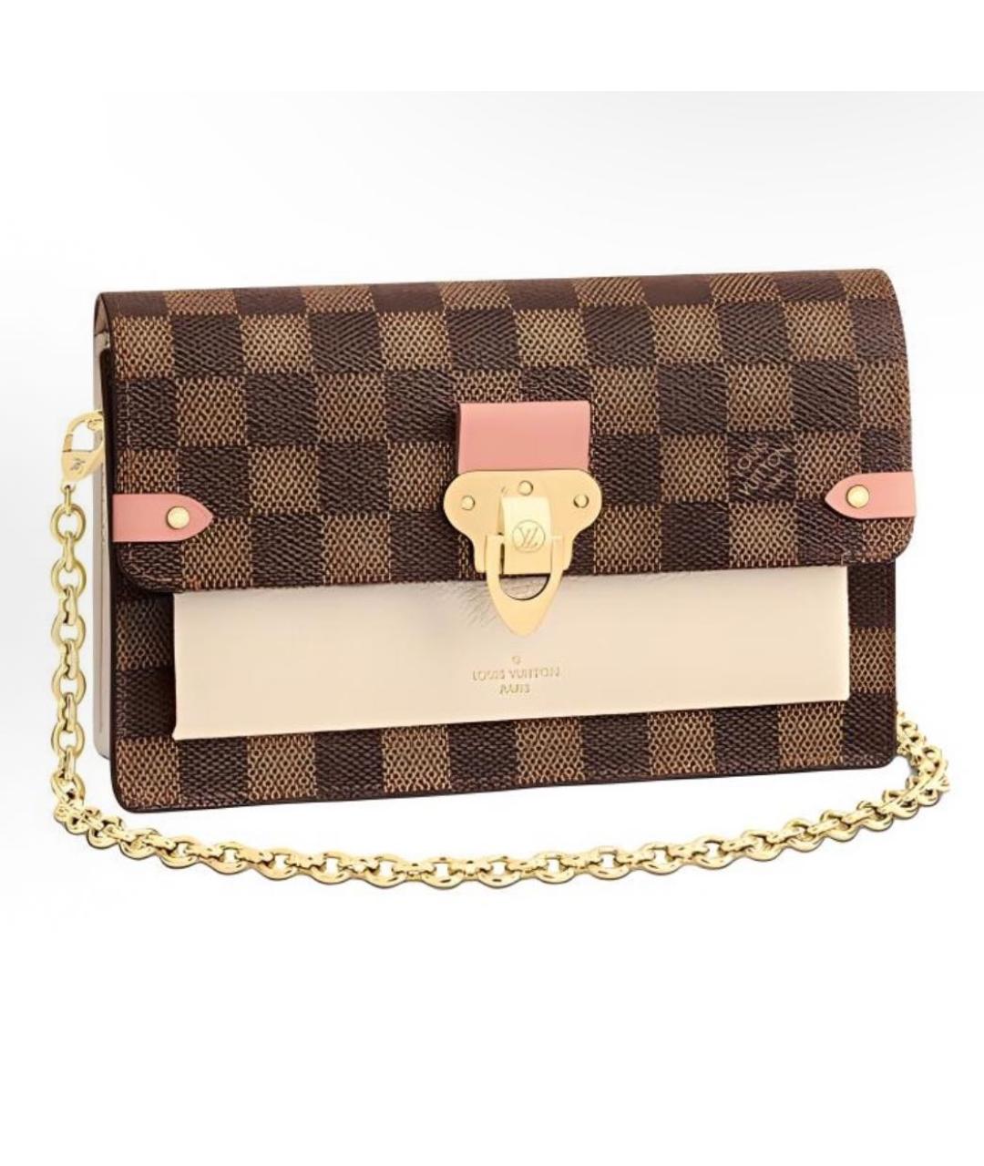 LOUIS VUITTON Коричневая кожаная сумка через плечо, фото 6