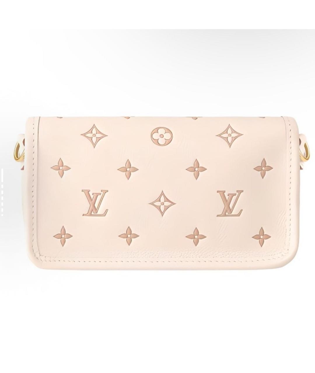 LOUIS VUITTON Бежевая кожаная сумка через плечо, фото 3