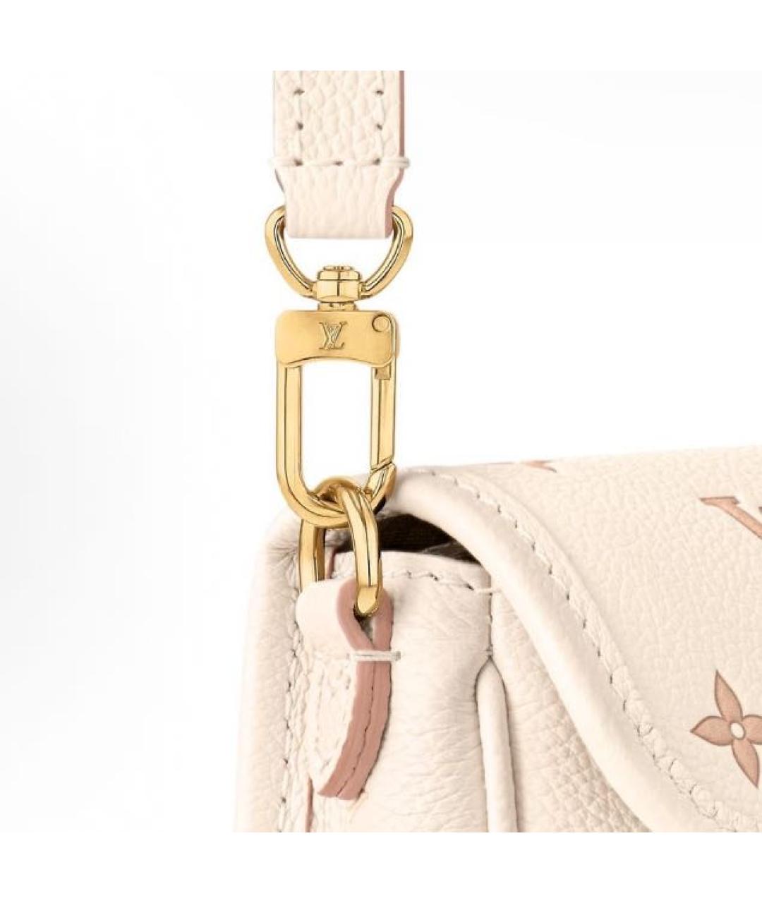 LOUIS VUITTON Бежевая кожаная сумка через плечо, фото 5