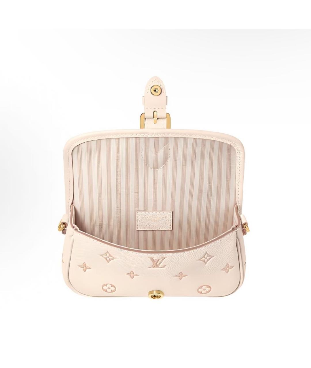LOUIS VUITTON Бежевая кожаная сумка через плечо, фото 4