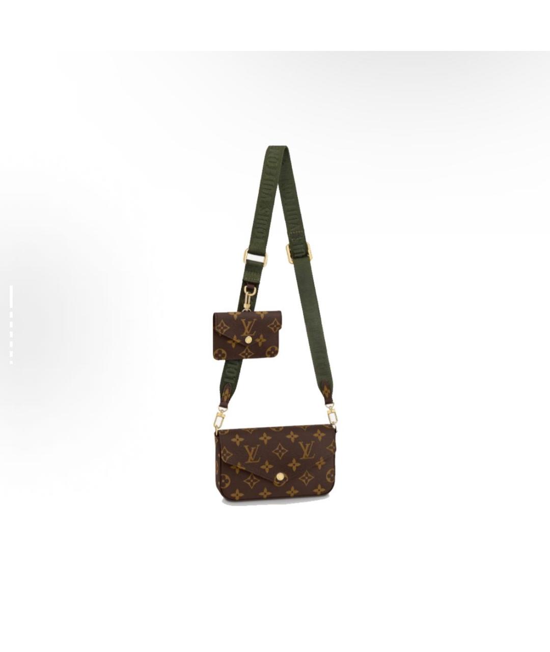 LOUIS VUITTON Коричневая кожаная сумка через плечо, фото 7