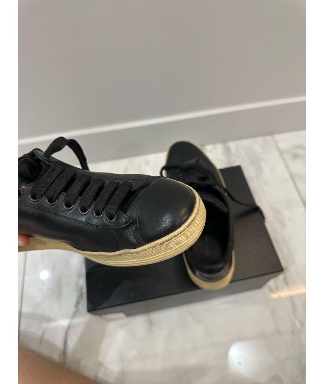 TOM FORD Черные кожаные кеды, фото 7