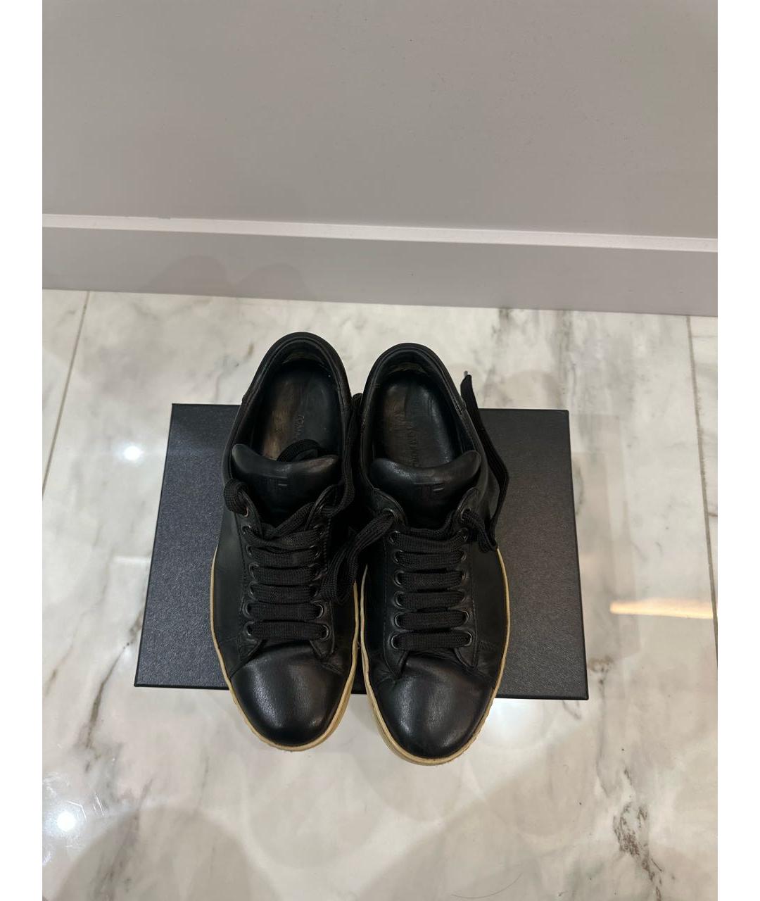 TOM FORD Черные кожаные кеды, фото 3