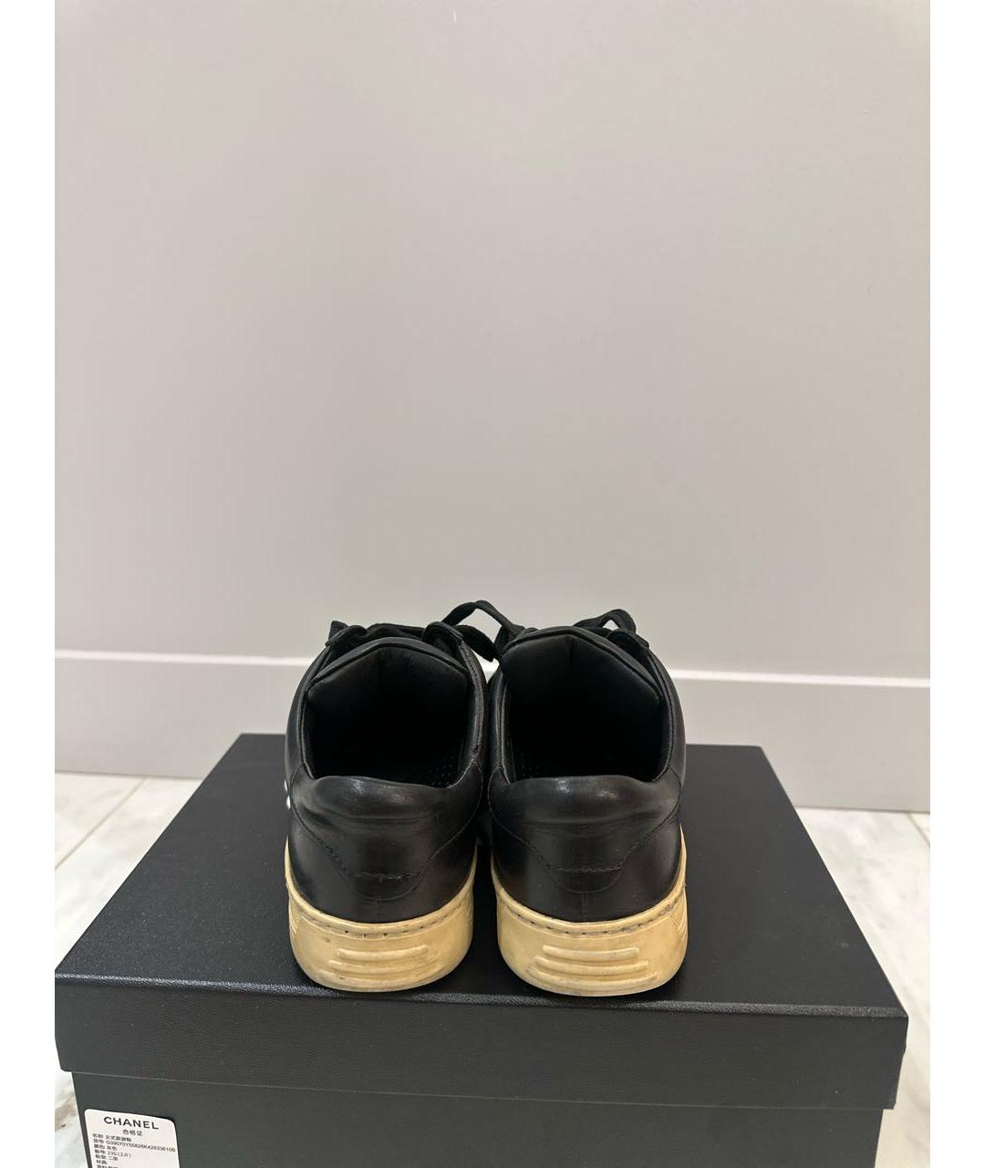 TOM FORD Черные кожаные кеды, фото 4