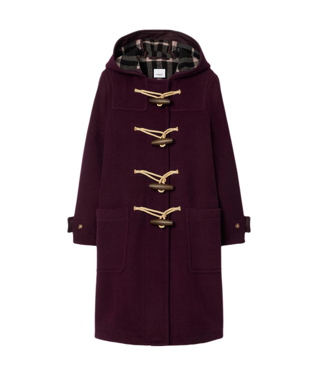 BURBERRY Бордовое пальто, фото 1