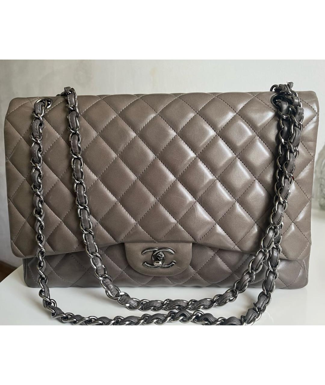 CHANEL Серая кожаная сумка через плечо, фото 8