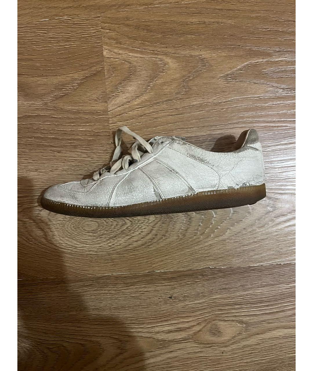 MAISON MARGIELA Черные кожаные низкие кроссовки / кеды, фото 5