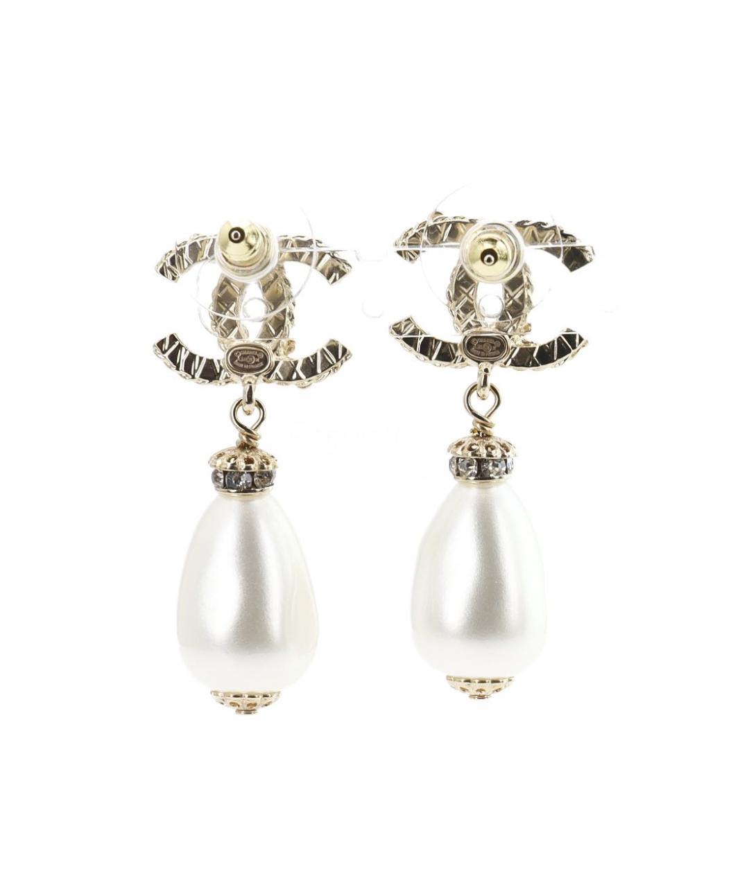 CHANEL Золотые металлические серьги, фото 3