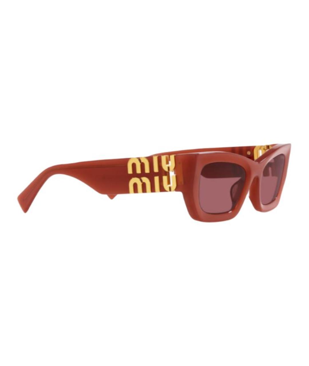 MIU MIU Красные пластиковые солнцезащитные очки, фото 4