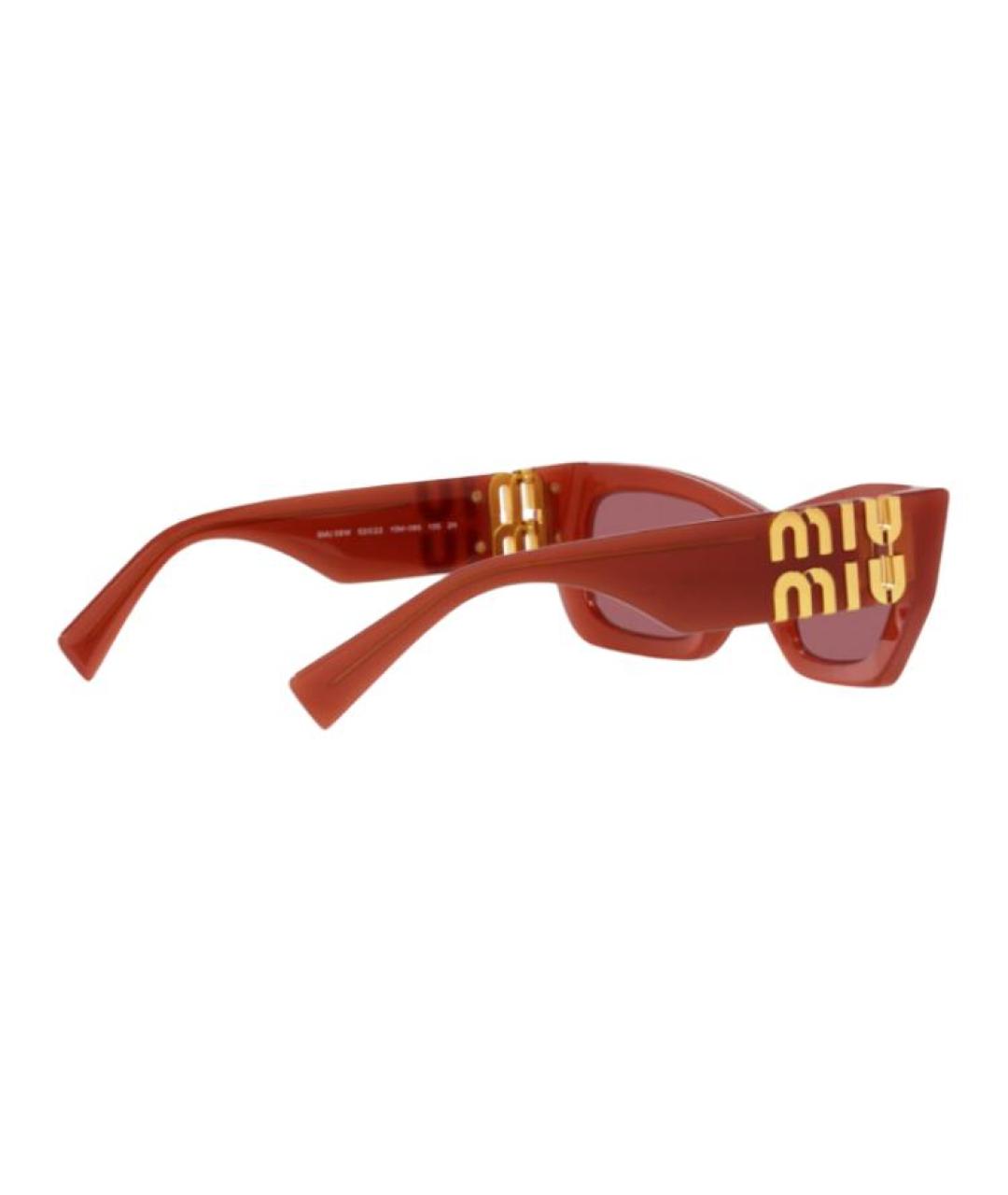 MIU MIU Красные пластиковые солнцезащитные очки, фото 3
