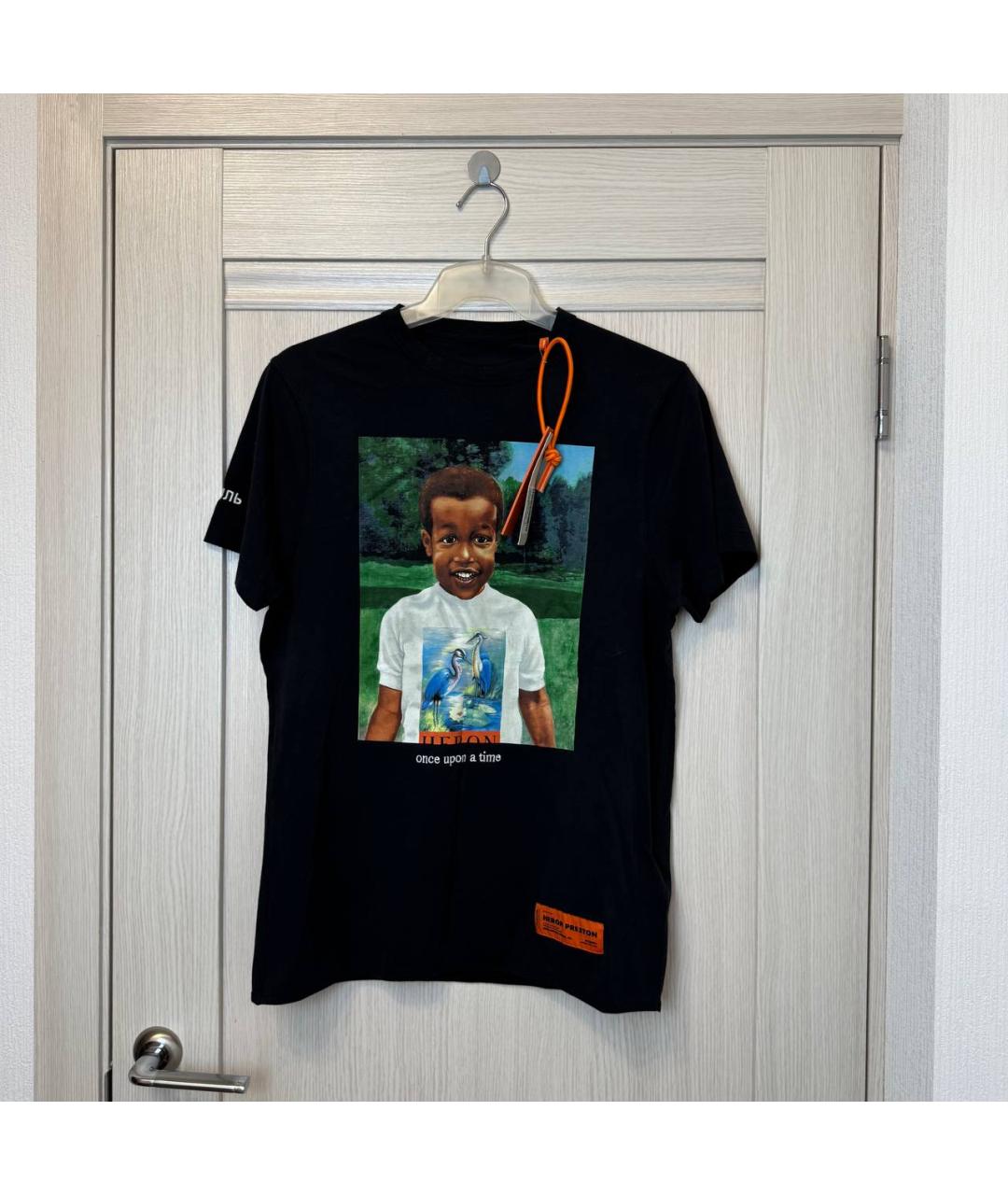 HERON PRESTON Черная хлопковая футболка, фото 6
