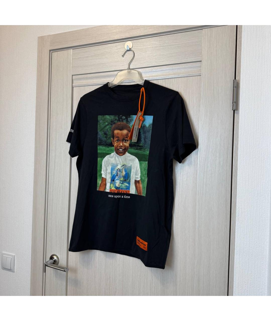 HERON PRESTON Черная хлопковая футболка, фото 2