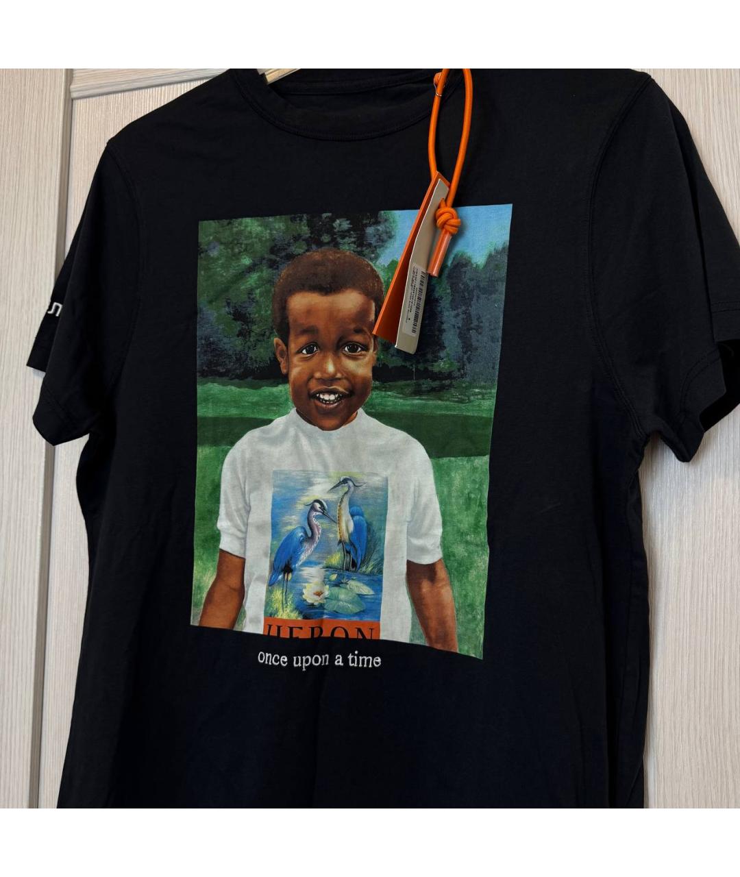 HERON PRESTON Черная хлопковая футболка, фото 3