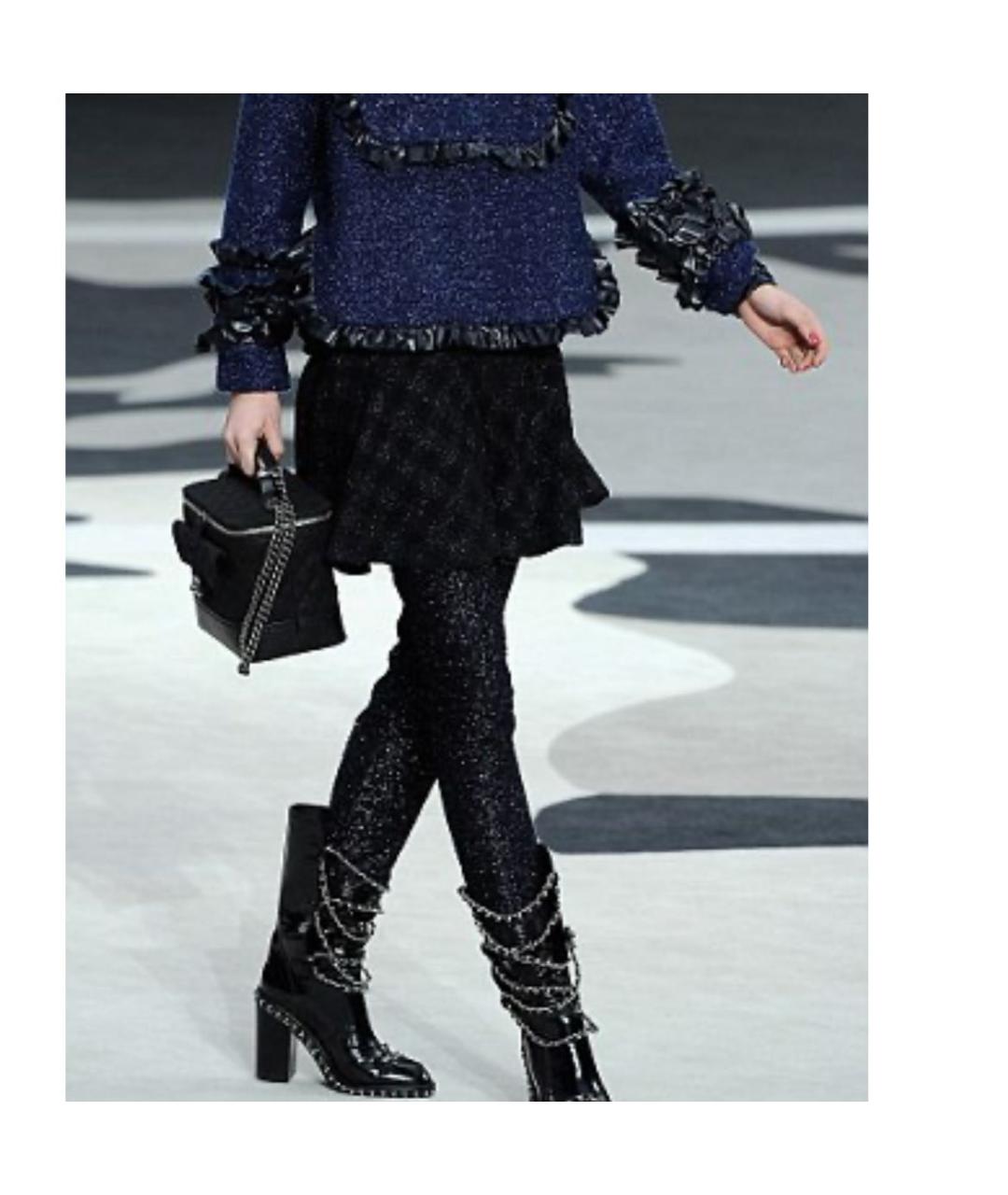 CHANEL Черные кожаные ботфорты, фото 2