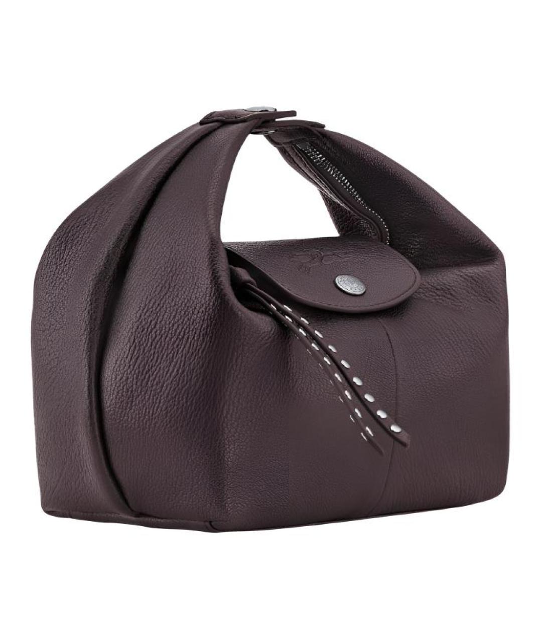 LONGCHAMP Коричневая кожаная сумка с короткими ручками, фото 2