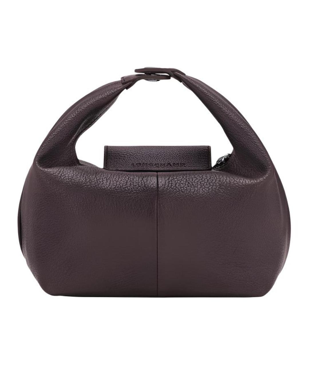 LONGCHAMP Коричневая кожаная сумка с короткими ручками, фото 3