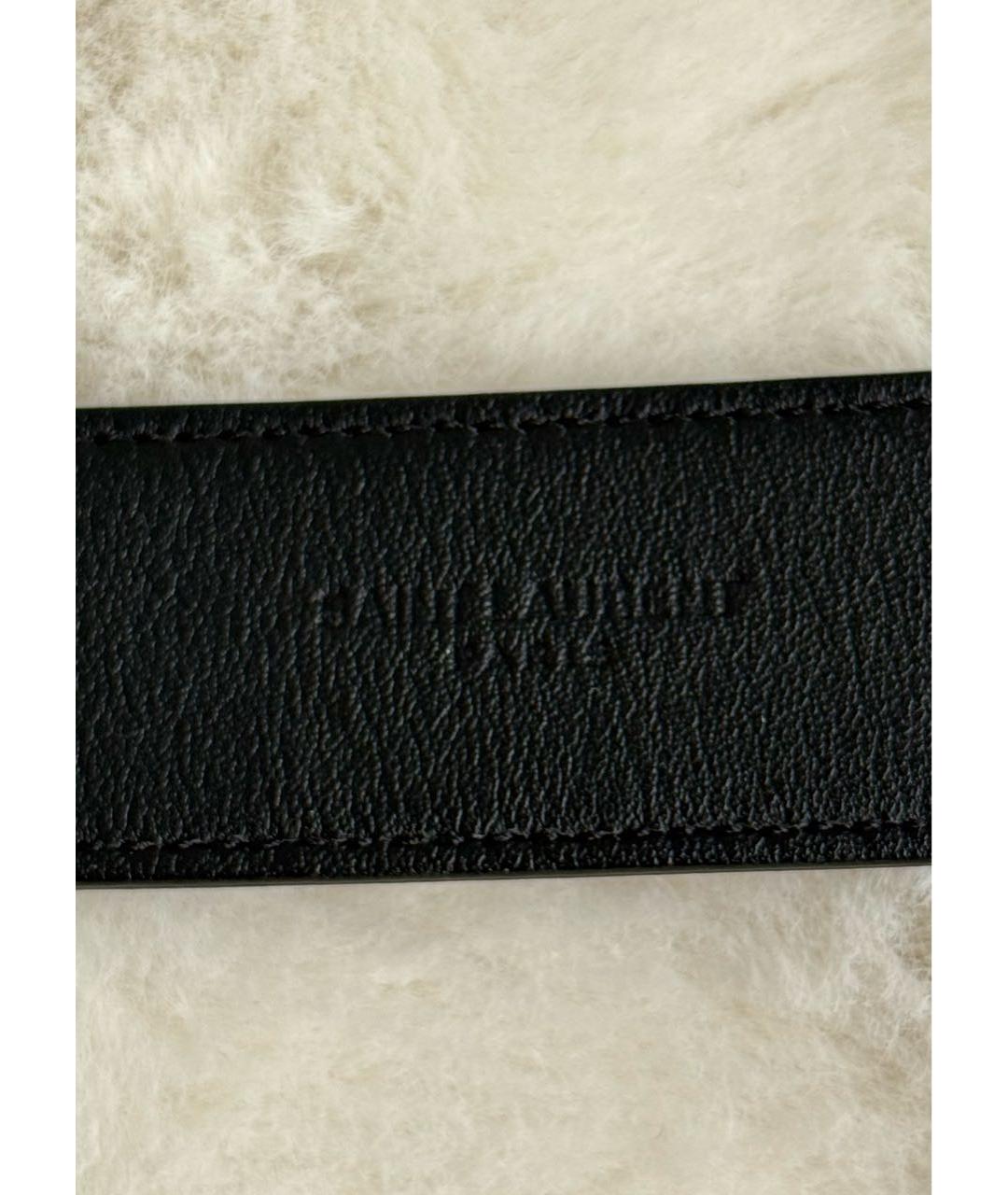 SAINT LAURENT Черный кожаный ремень, фото 4