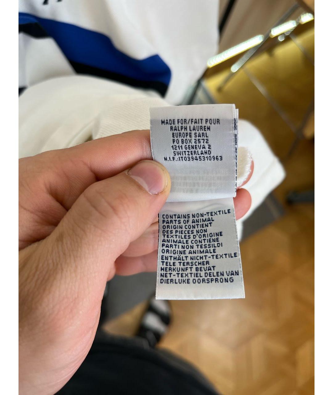 POLO RALPH LAUREN Белое хлопковое поло с коротким рукавом, фото 7