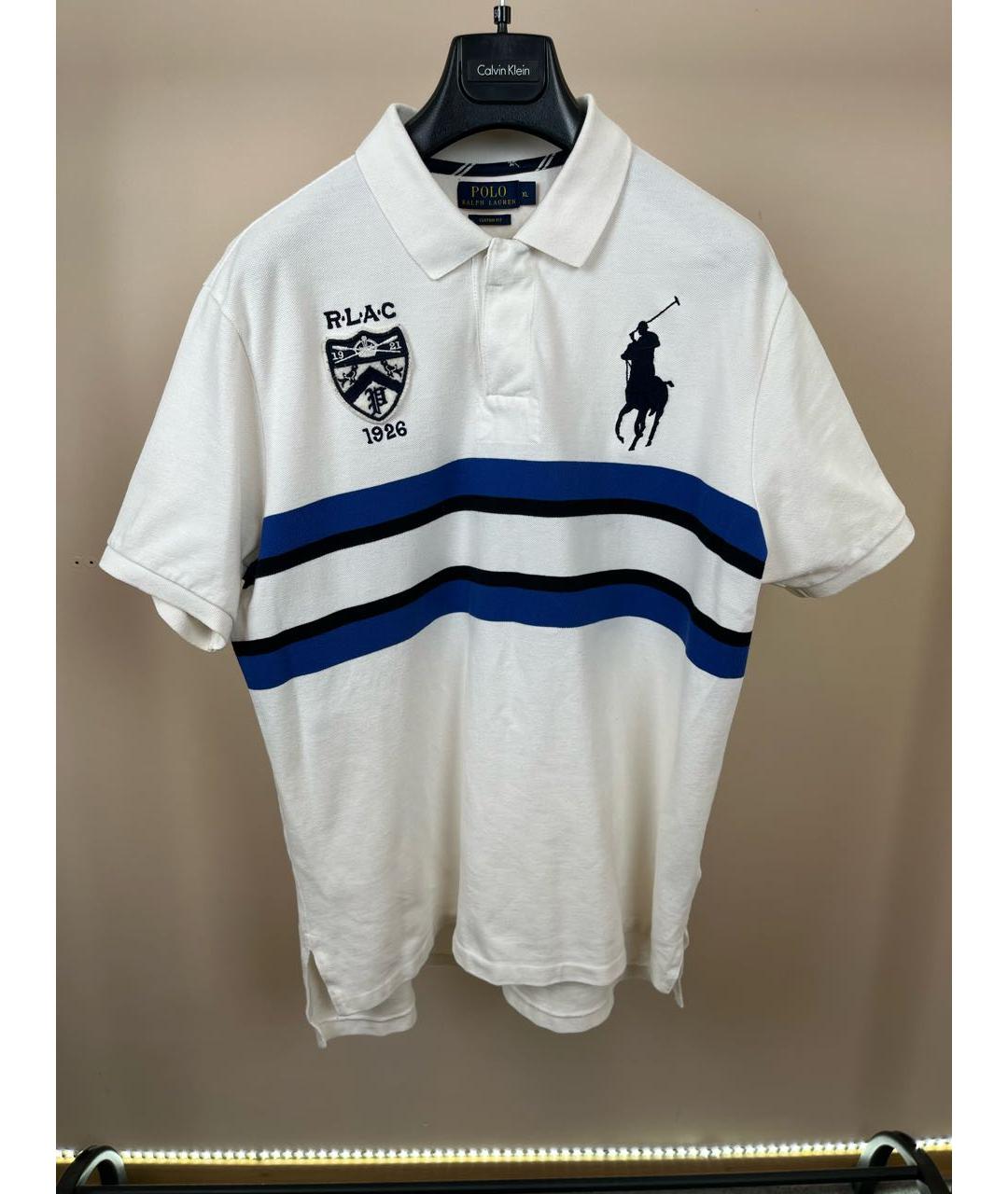 POLO RALPH LAUREN Белое хлопковое поло с коротким рукавом, фото 8
