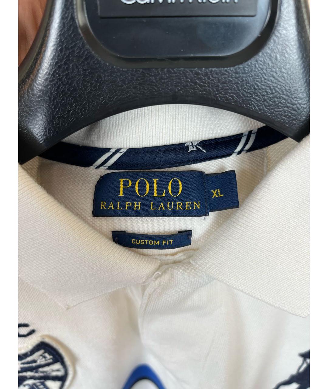 POLO RALPH LAUREN Белое хлопковое поло с коротким рукавом, фото 3