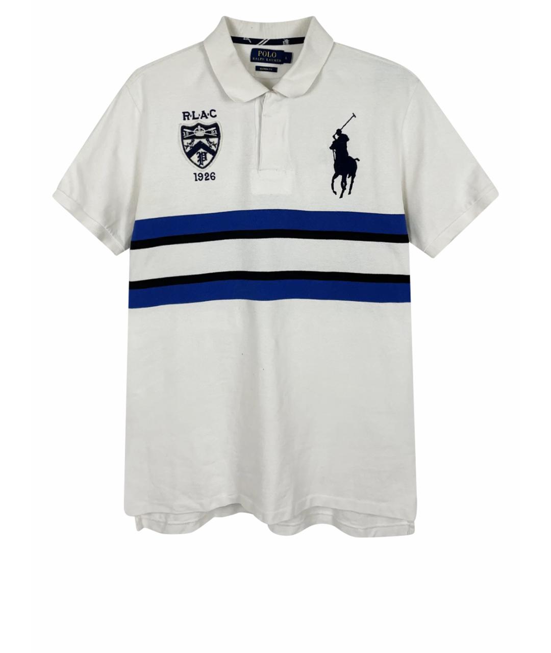 POLO RALPH LAUREN Белое хлопковое поло с коротким рукавом, фото 1