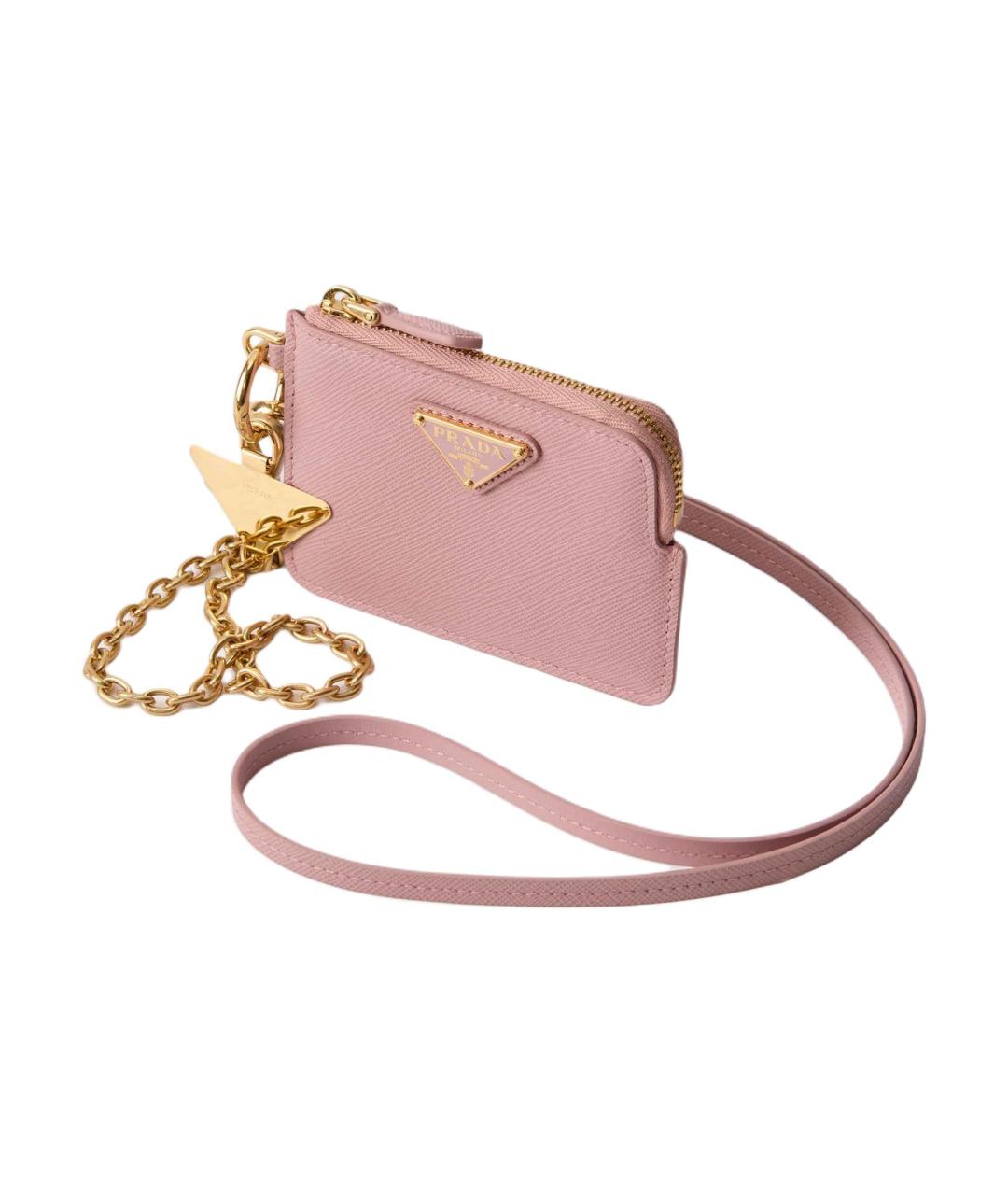 PRADA Розовый кожаный кошелек, фото 2