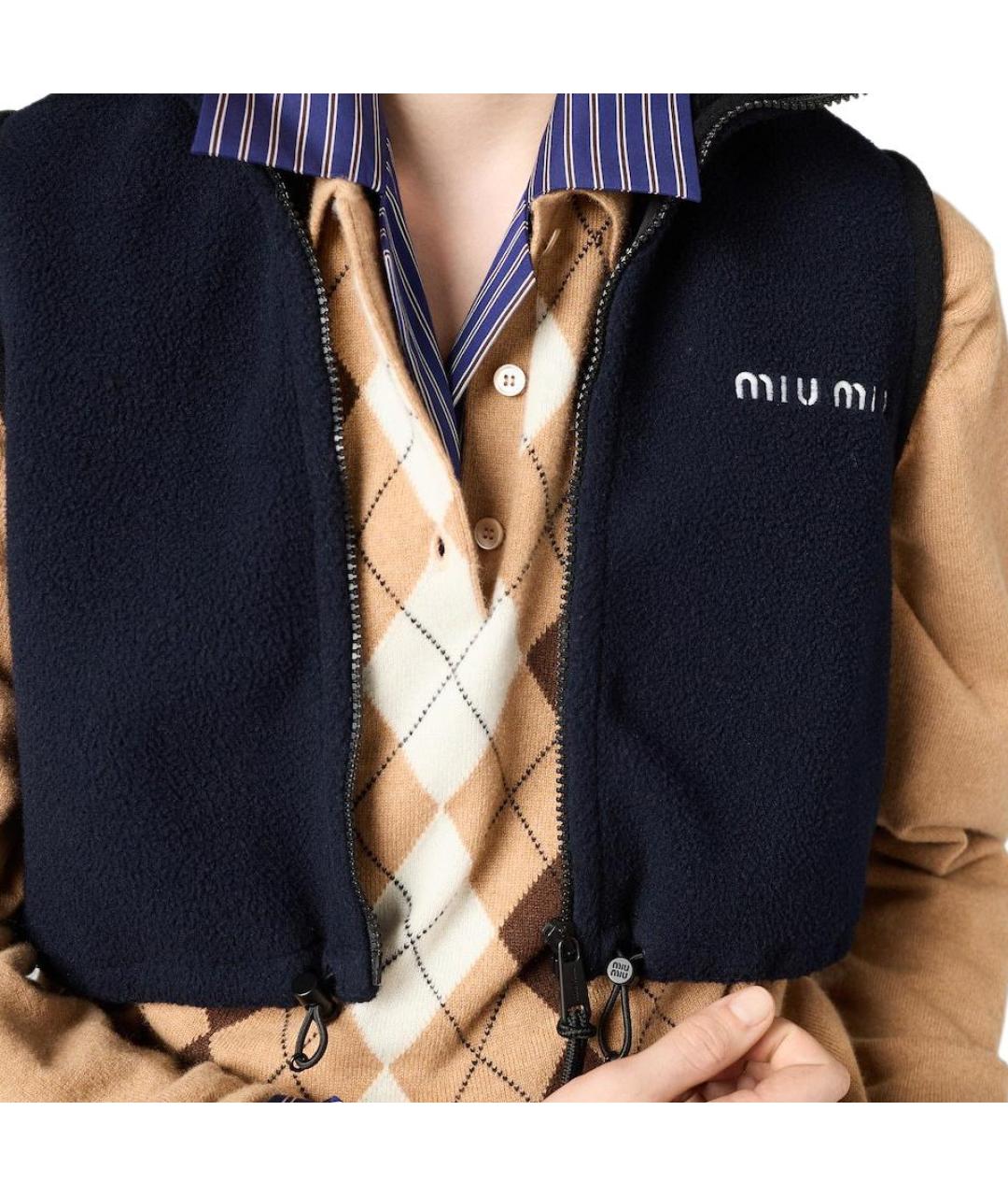 MIU MIU Темно-синий жилет, фото 5