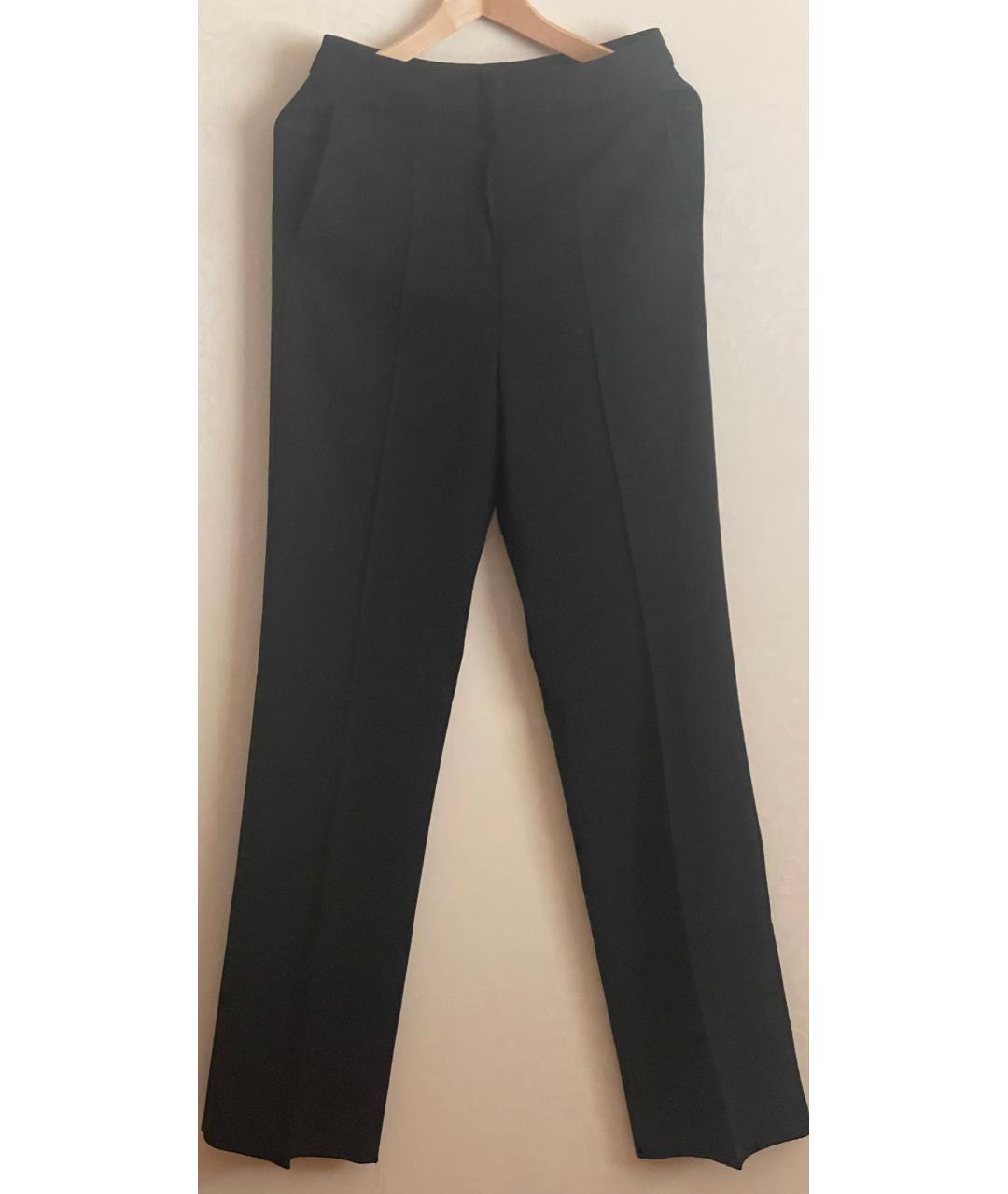 SPORTMAX Черные вискозные прямые брюки, фото 8