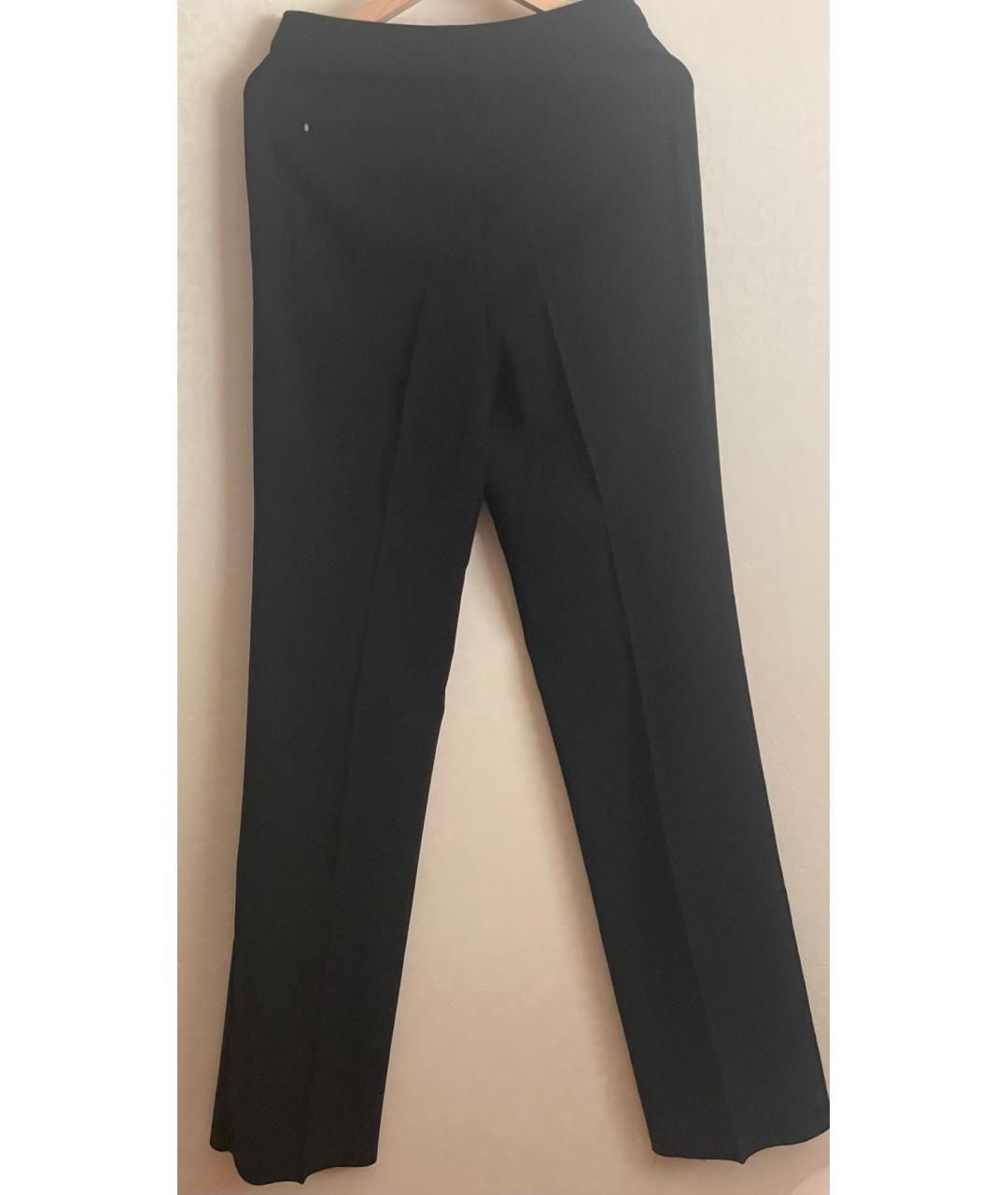 SPORTMAX Черные вискозные прямые брюки, фото 2