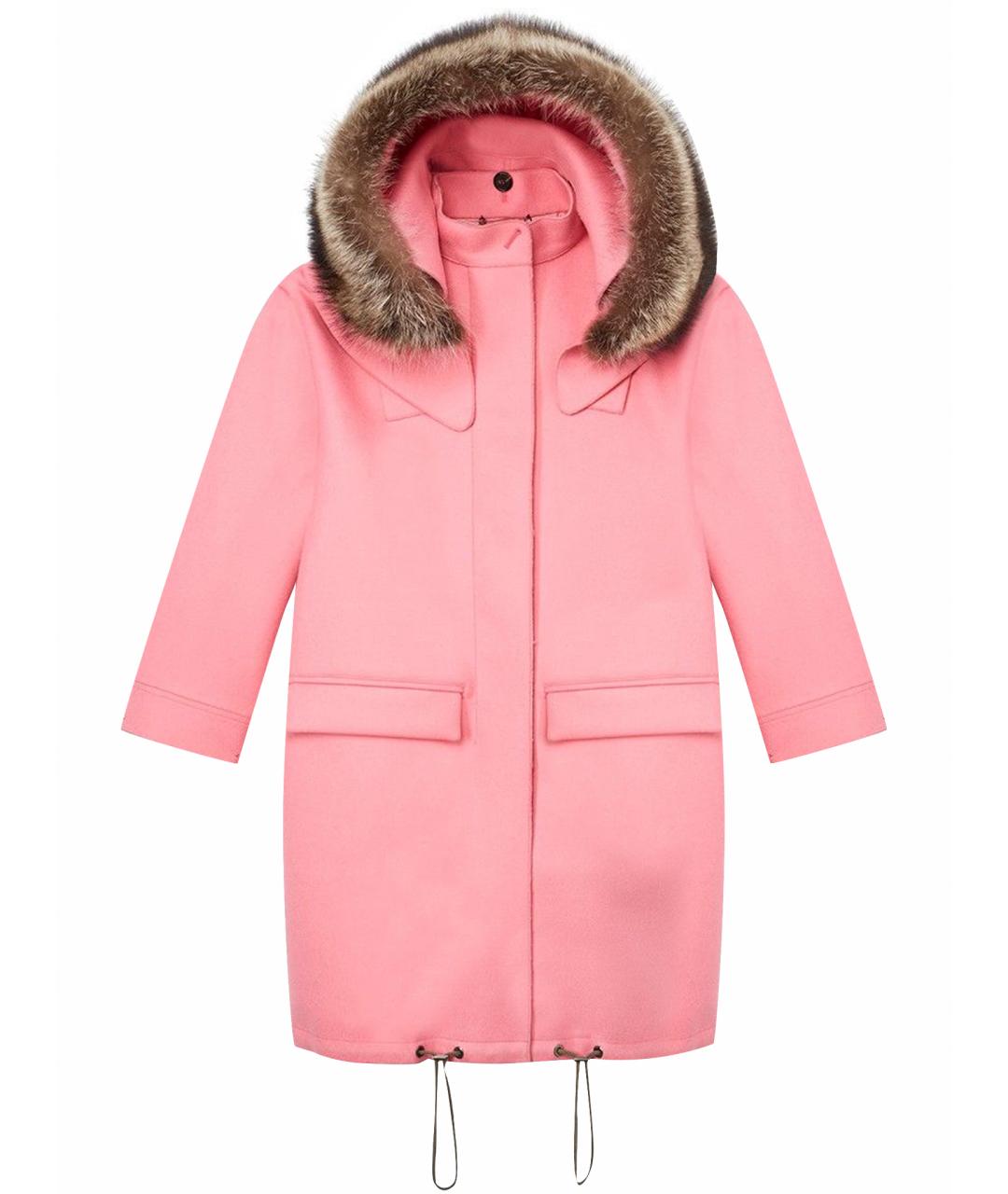 FENDI Розовая шерстяная парка, фото 1